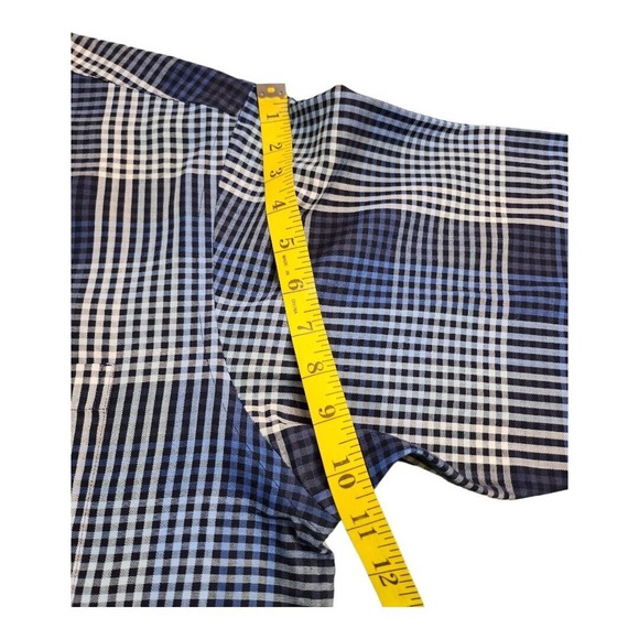 Roundtree & Yorke Mens Shirt Size Large Plaid Button down Long Sleeve Blue - Picture 9 of 11